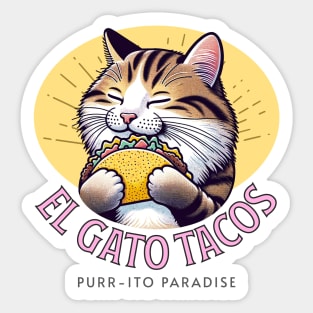 El Gato Tacos - Purr-ito Paradise Sticker